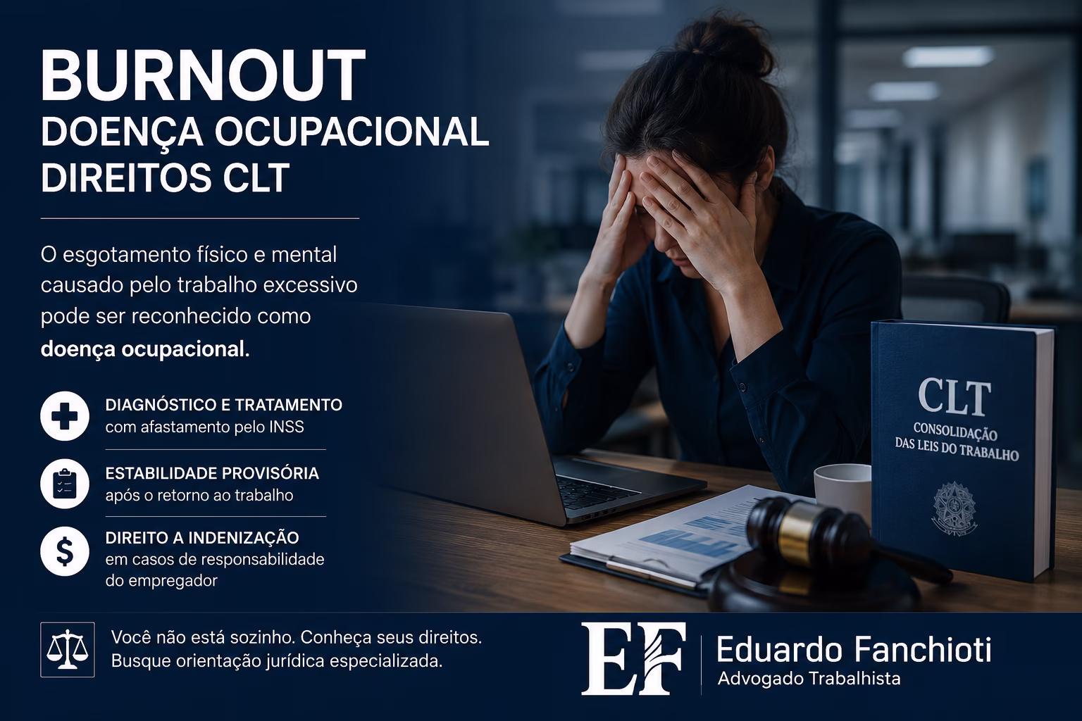 Burnout como Doença Ocupacional: Direitos do Empregado CLT